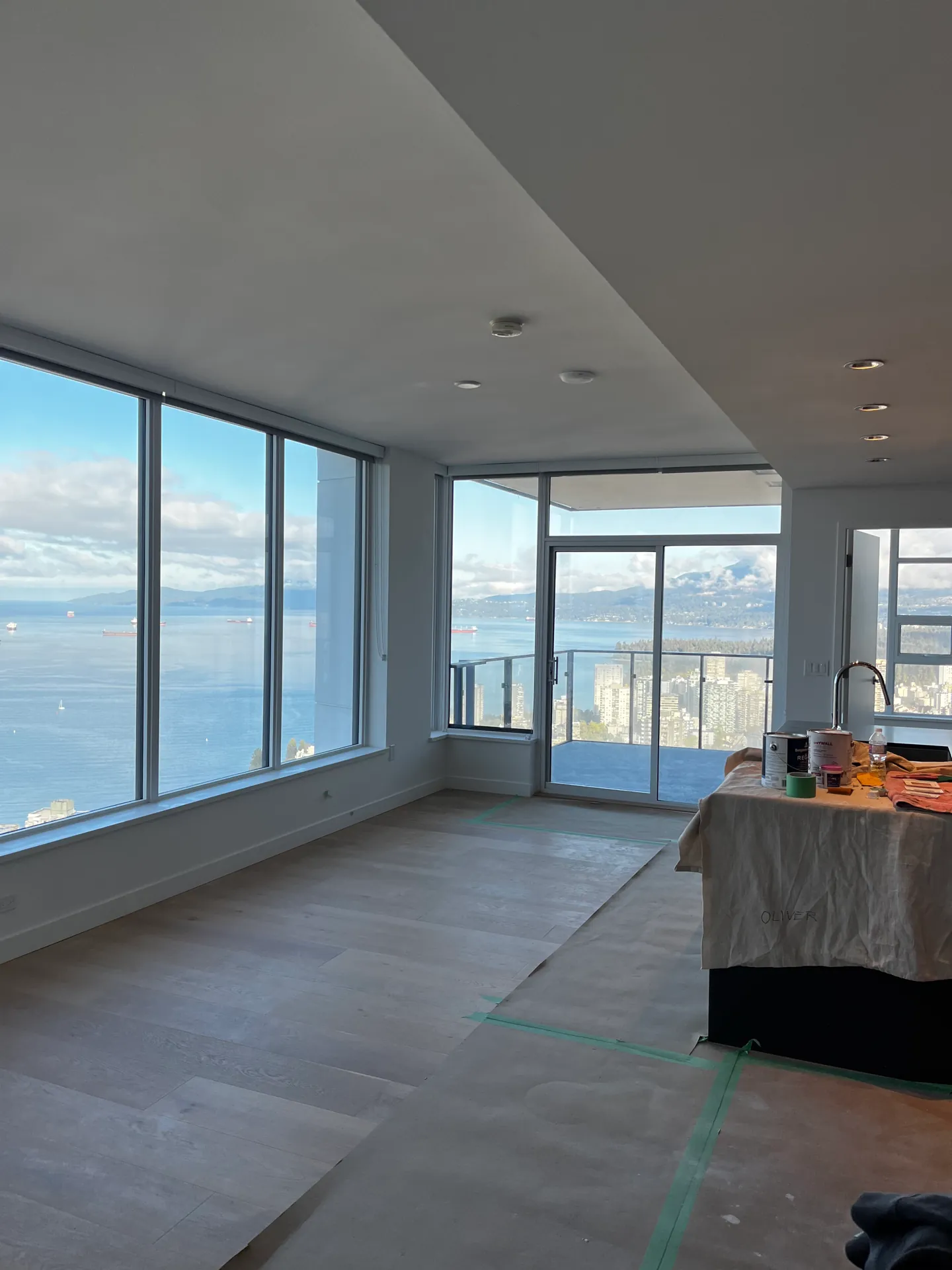 Ocean-view window installation by Evolution Glazing in the Lower Mainland